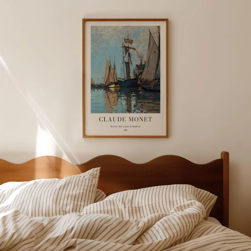 Claude Monet – Barche nel porto di Honfleur Poster
