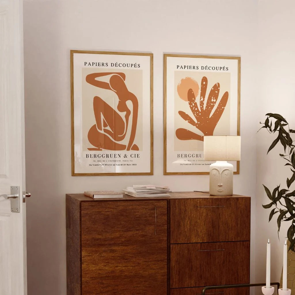 Matisse Warm Abstract Shapes Poster Set of 2