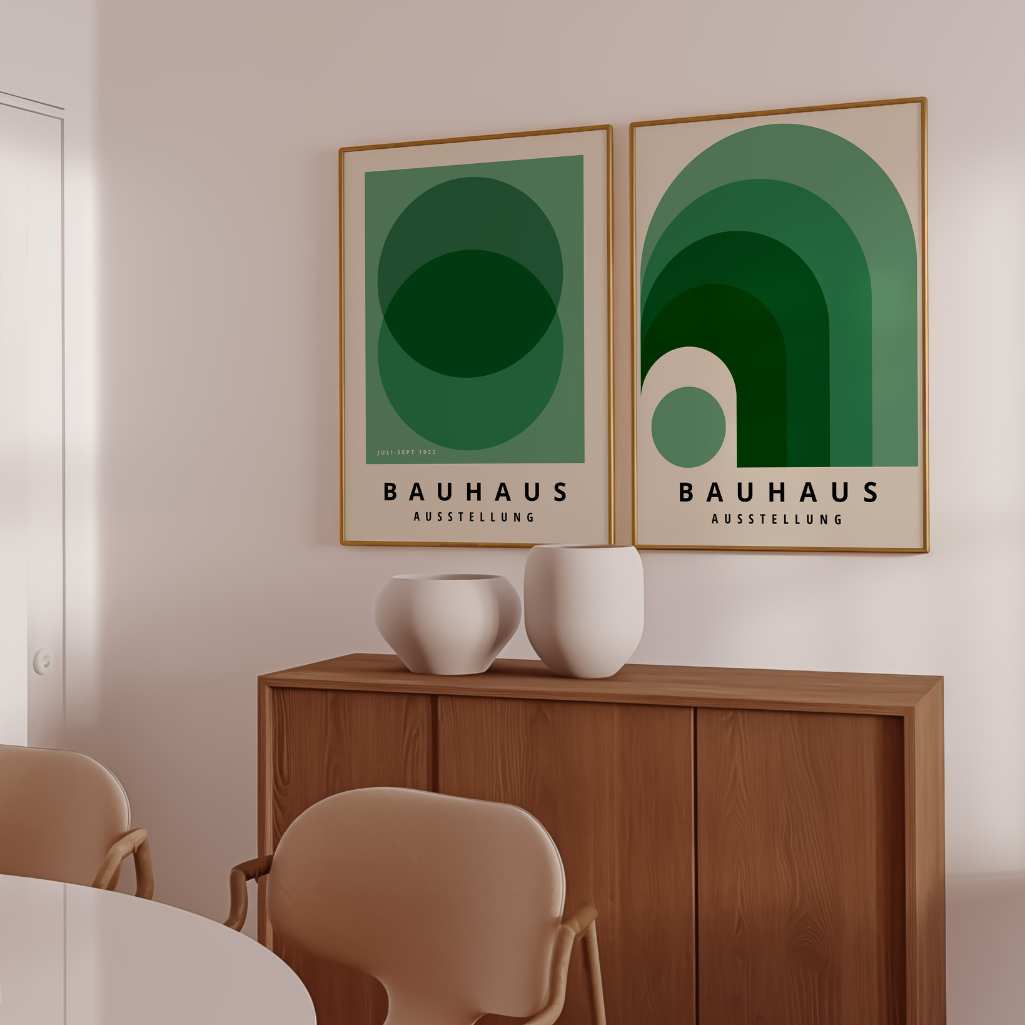 Bauhaus Verde Armonia – Set di 2 poster