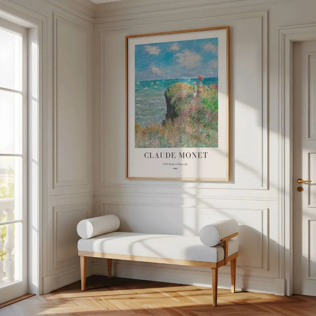 Claude Monet – Passeggiata sulla scogliera a Pourville Poster