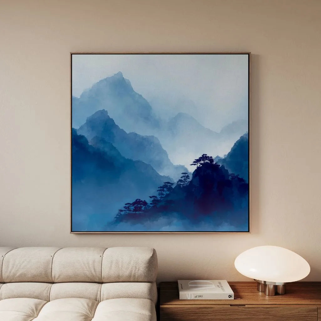 Tela incorniciata – Montagne blu