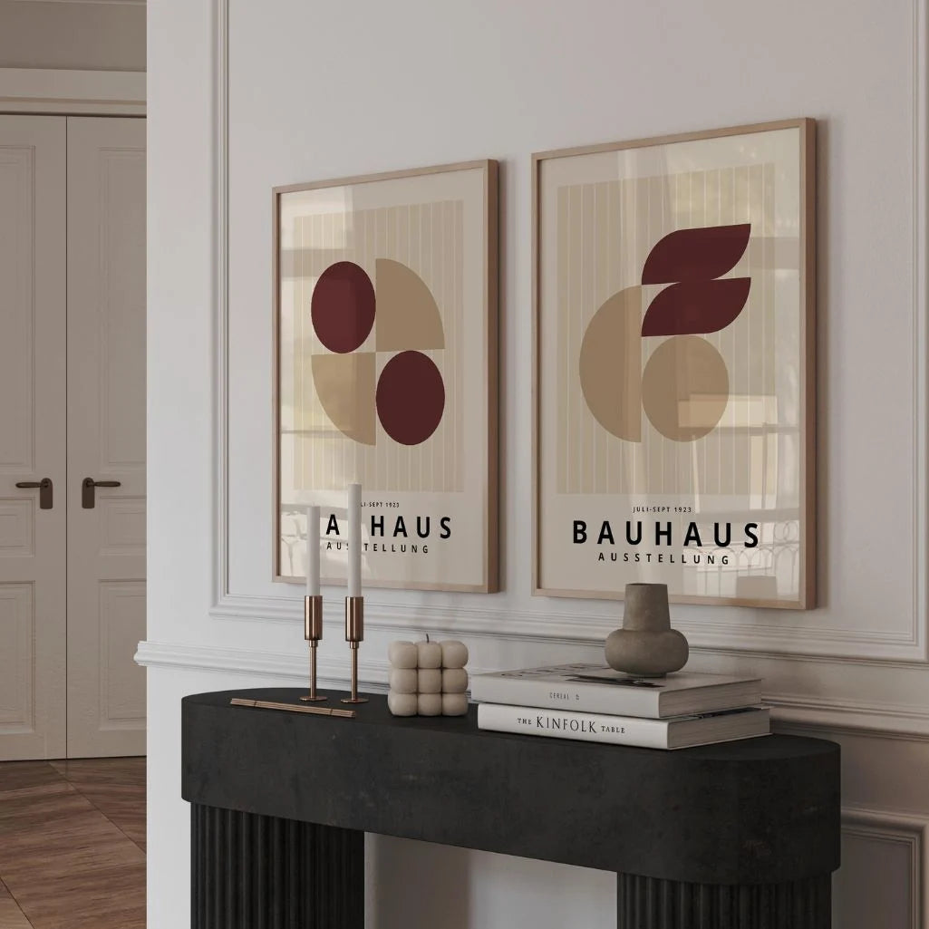 Bauhaus Borgogna Beige – Set di 2 poster