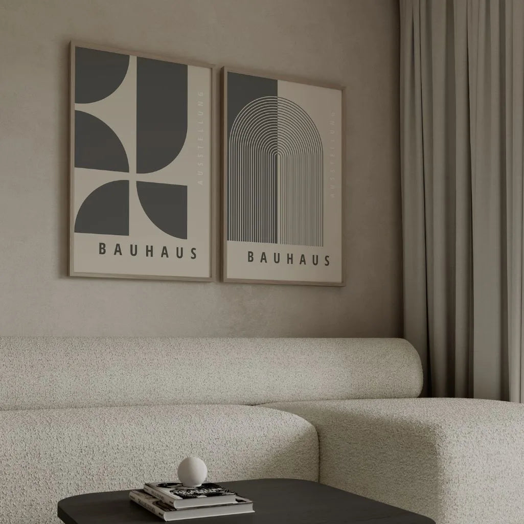 Bauhaus Geometria Grafite – Set Di 2 Poster