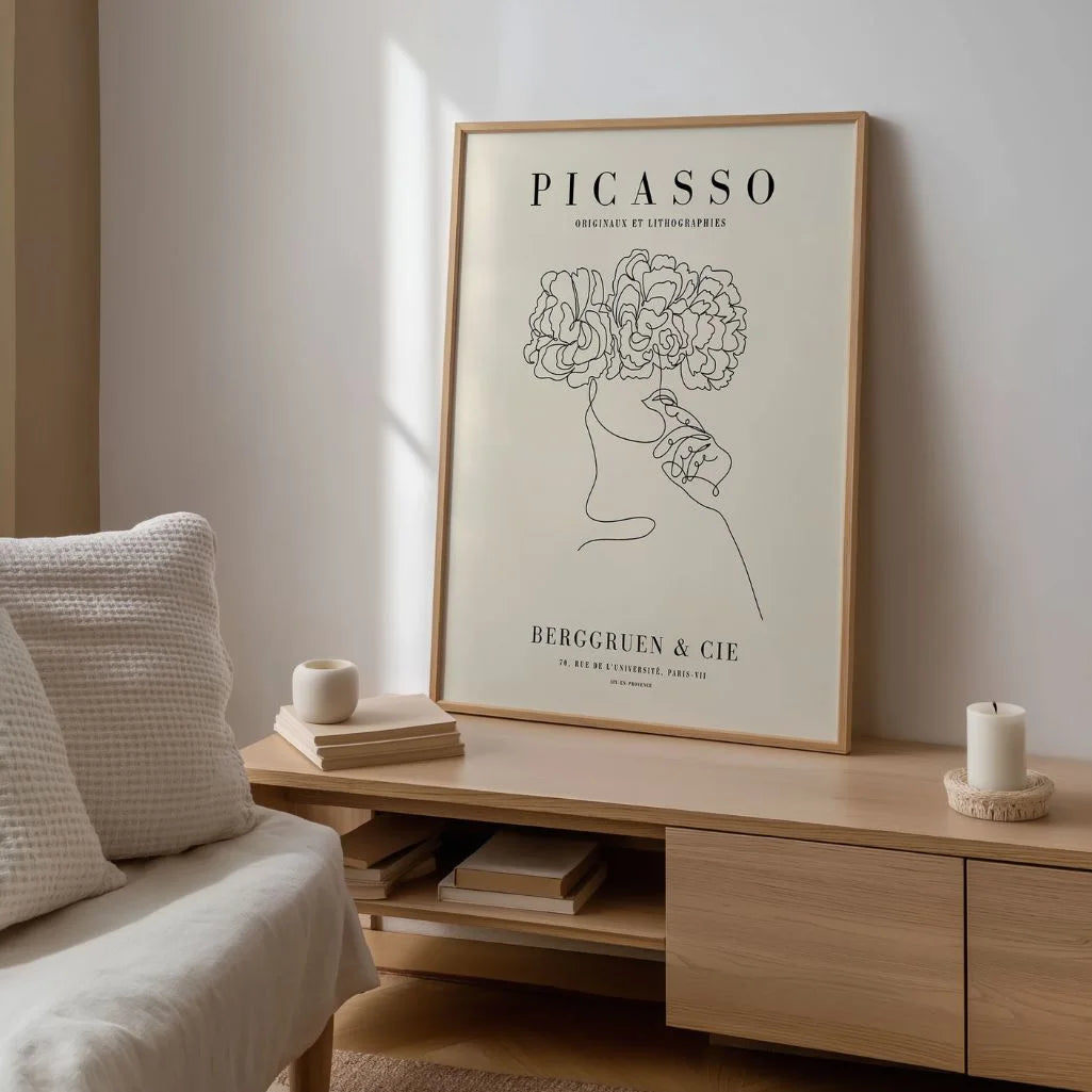 Poster ispirato a Pablo Picasso – Fiori lineari