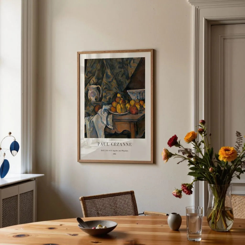 Paul Cézanne – Natura morta con mele e pesche Poster