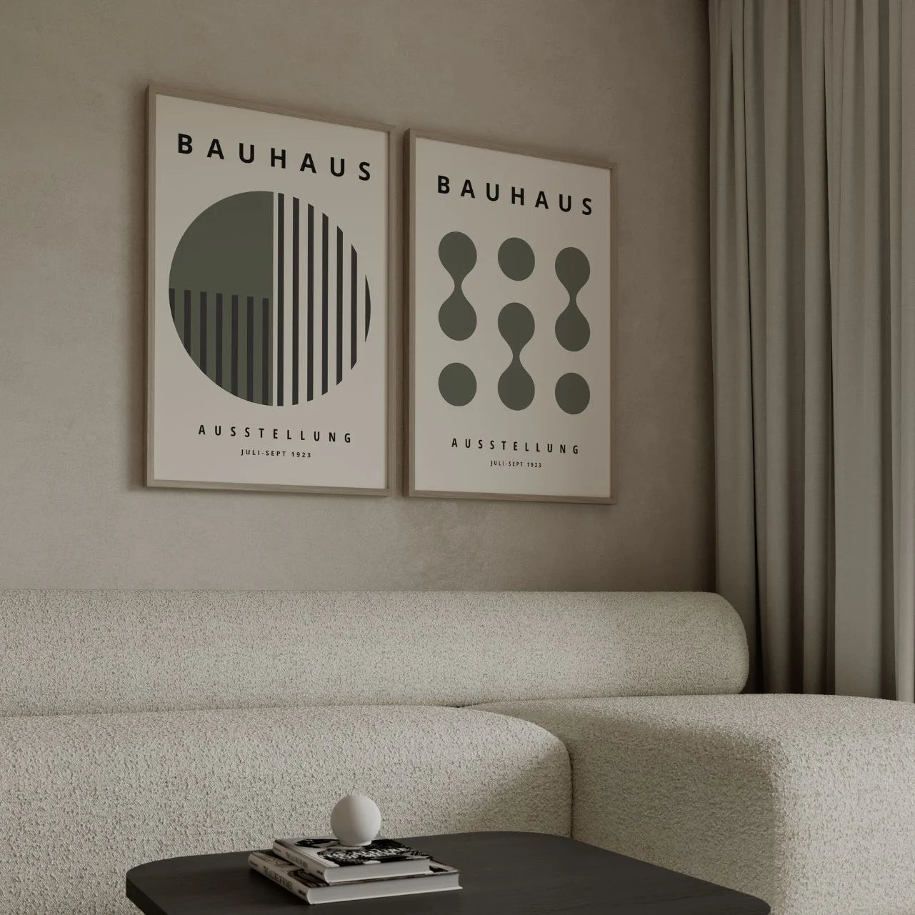 Bauhaus Verde oliva – Set di 2 poster