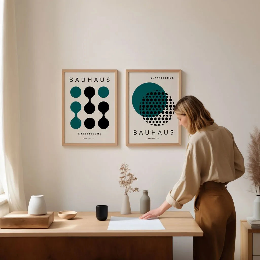 Bauhaus Nero Verde – Set di 2 poster
