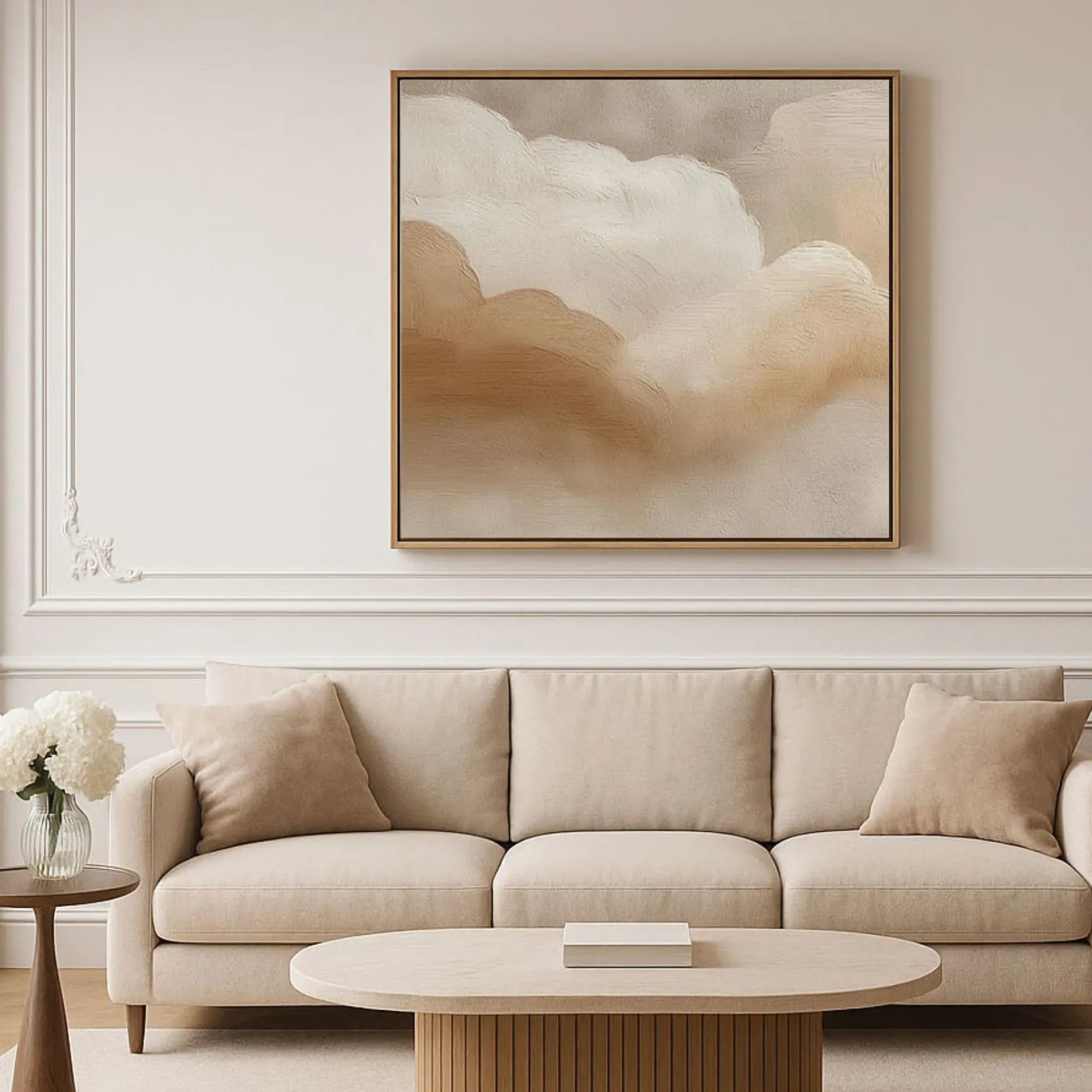 Tela incorniciata – Nuvole beige