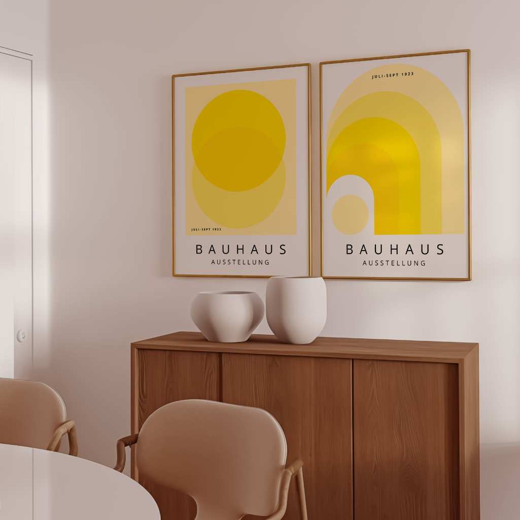 Bauhaus Yellow Poster Set of 2