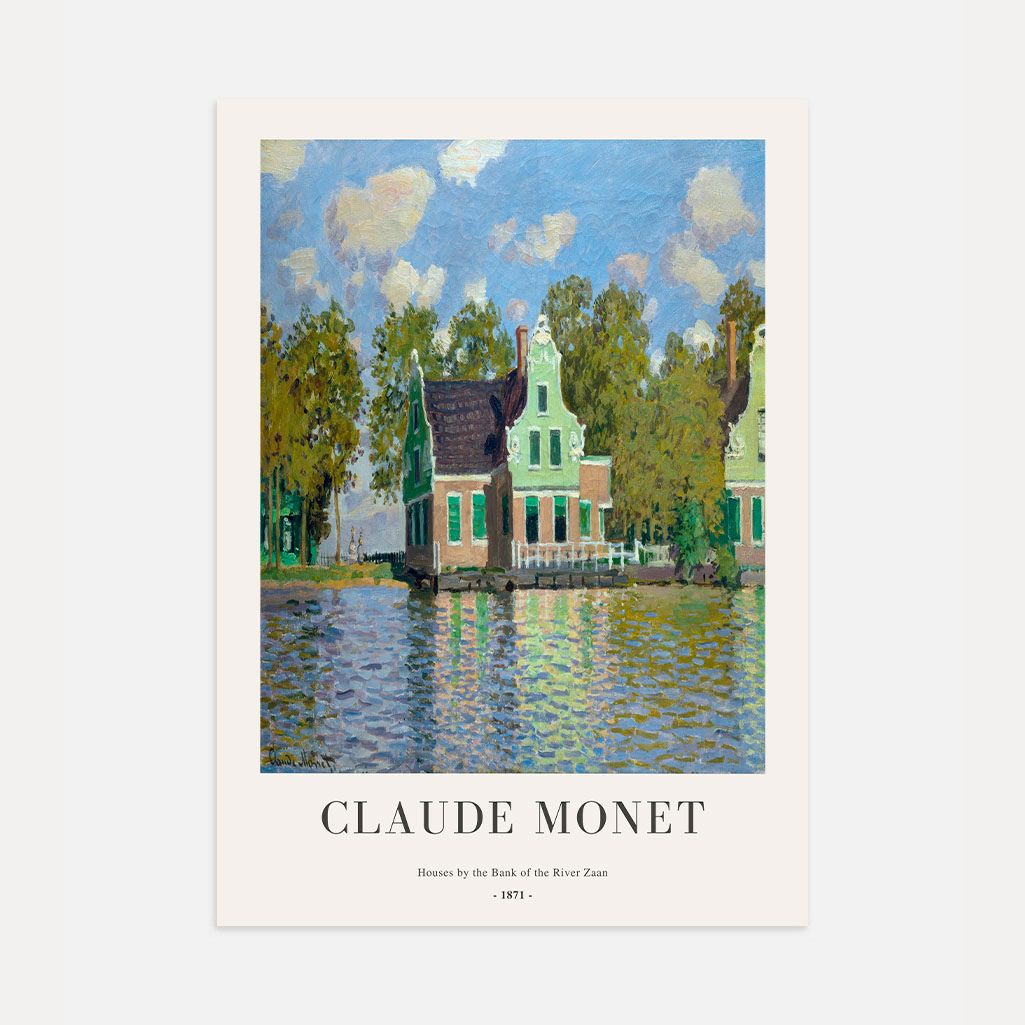 Claude Monet – Case lungo il fiume Zaan (1871) Poster