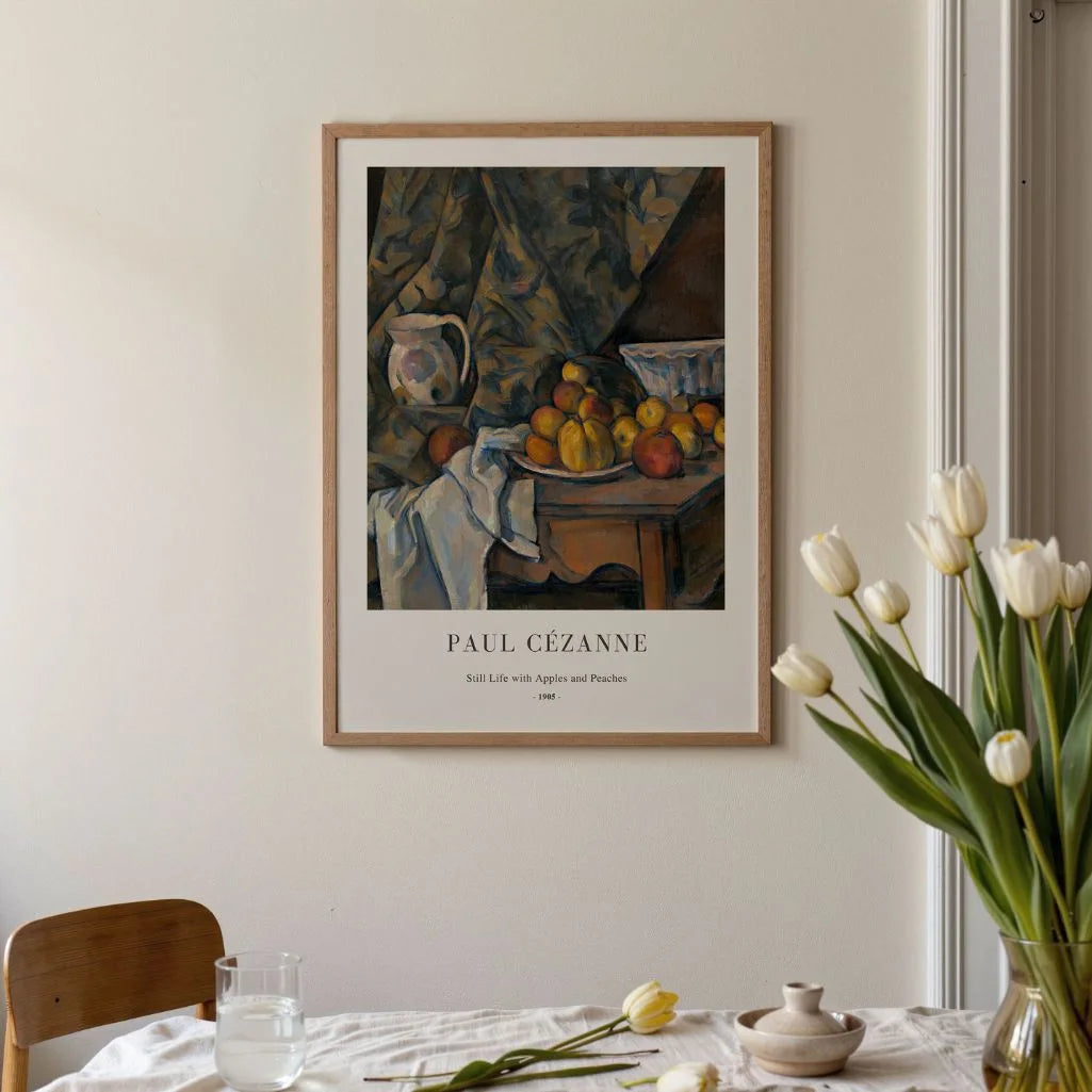 Paul Cézanne – Natura morta con mele e pesche Poster