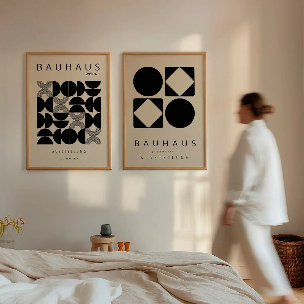 Bauhaus Geometria – Set di 2 poster,beige