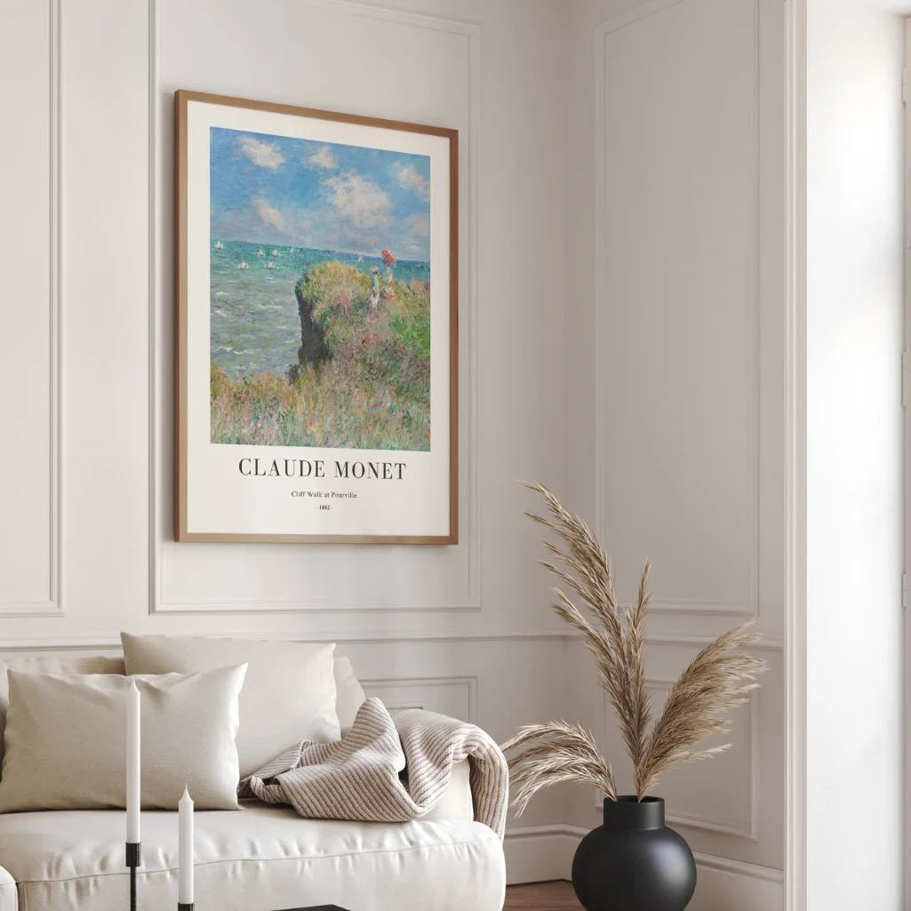 Claude Monet – Passeggiata sulla scogliera a Pourville Poster