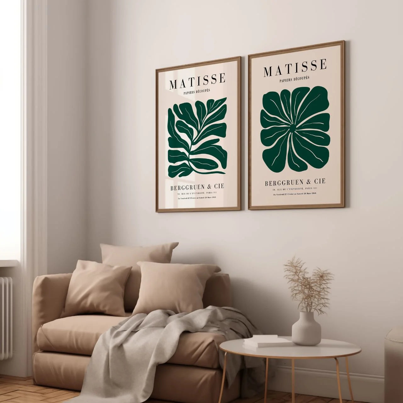 Set of 2 Matisse Green Botanical Compositions Posters