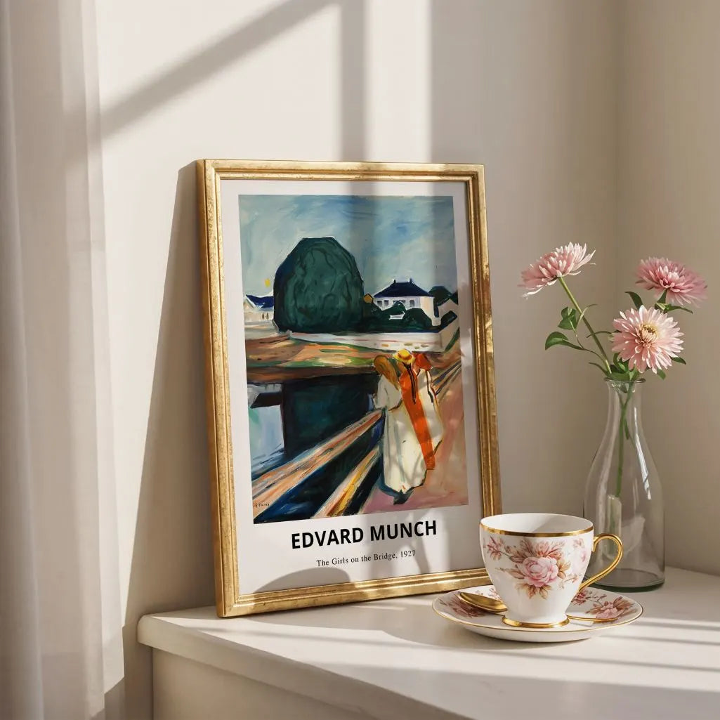 Edvard Munch The Girls on the Bridge Poster