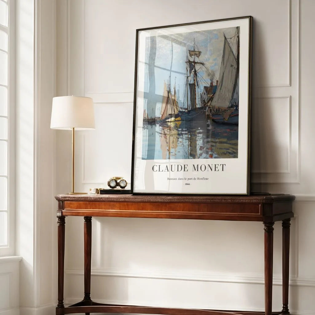 Claude Monet – Barche nel porto di Honfleur Poster