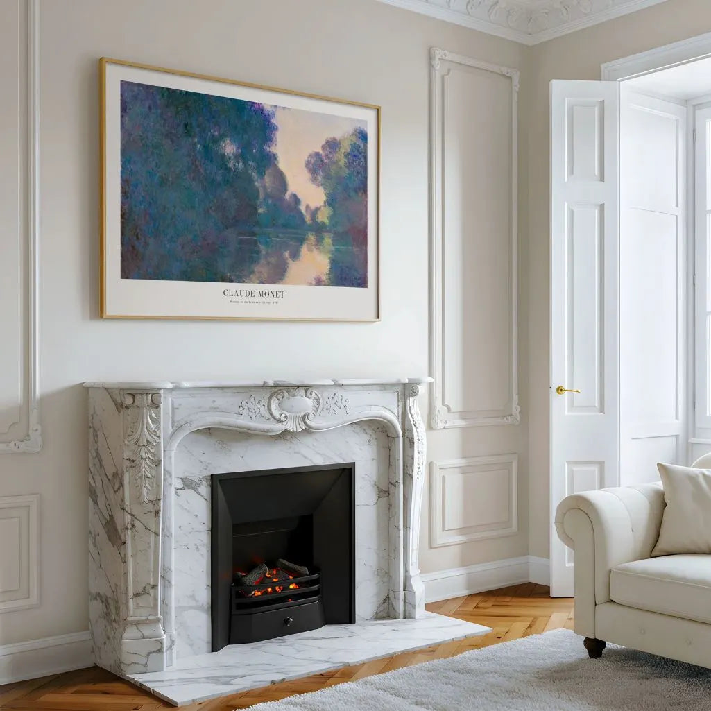 Claude Monet – Mattino sulla Senna vicino a Giverny Poster