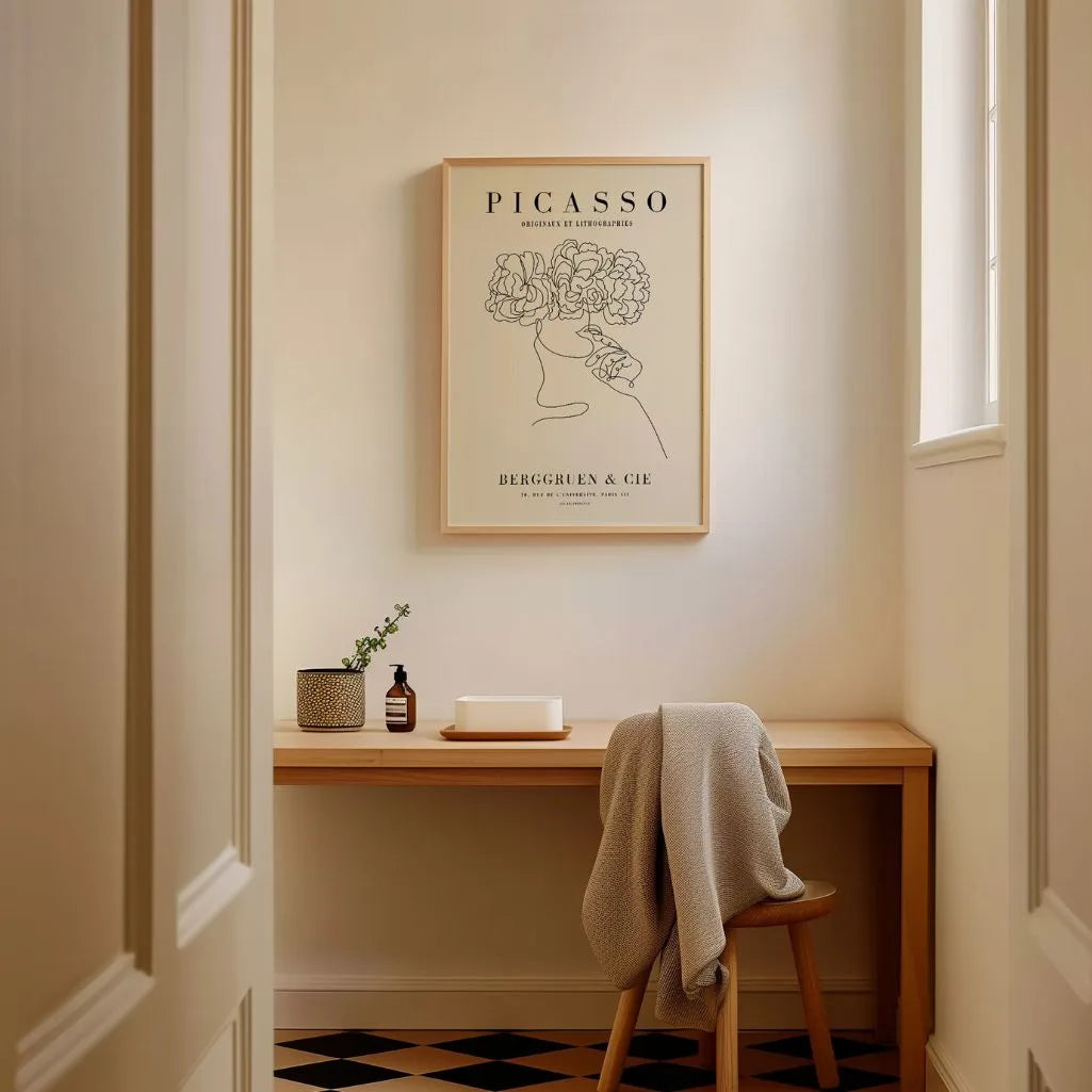 Poster ispirato a Pablo Picasso – Fiori lineari