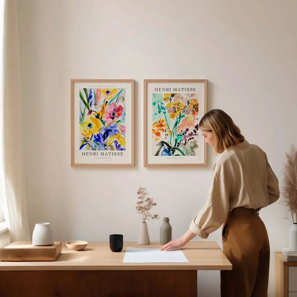 Henri Matisse Watercolour Flowers Poster Set of 2
