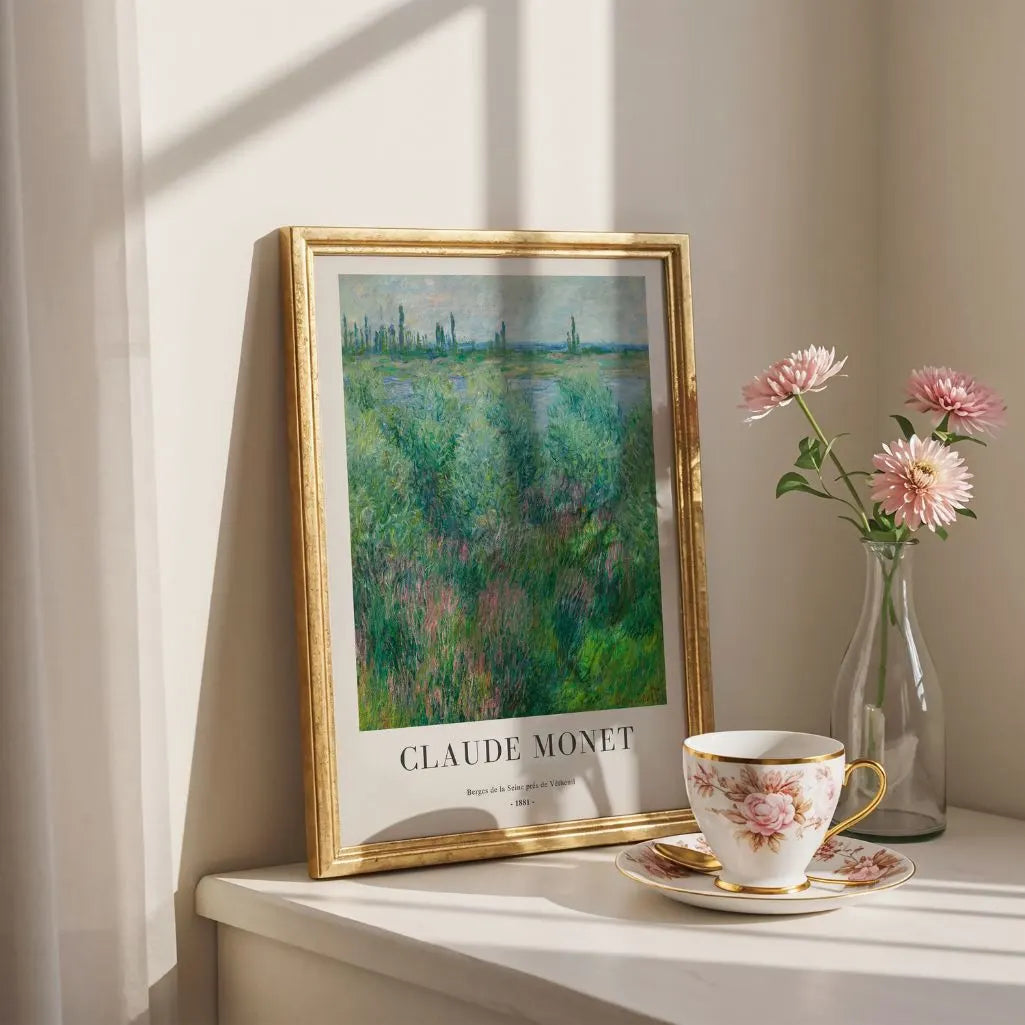 Claude Monet – Rive della Senna vicino a Vétheuil (1881) Poster