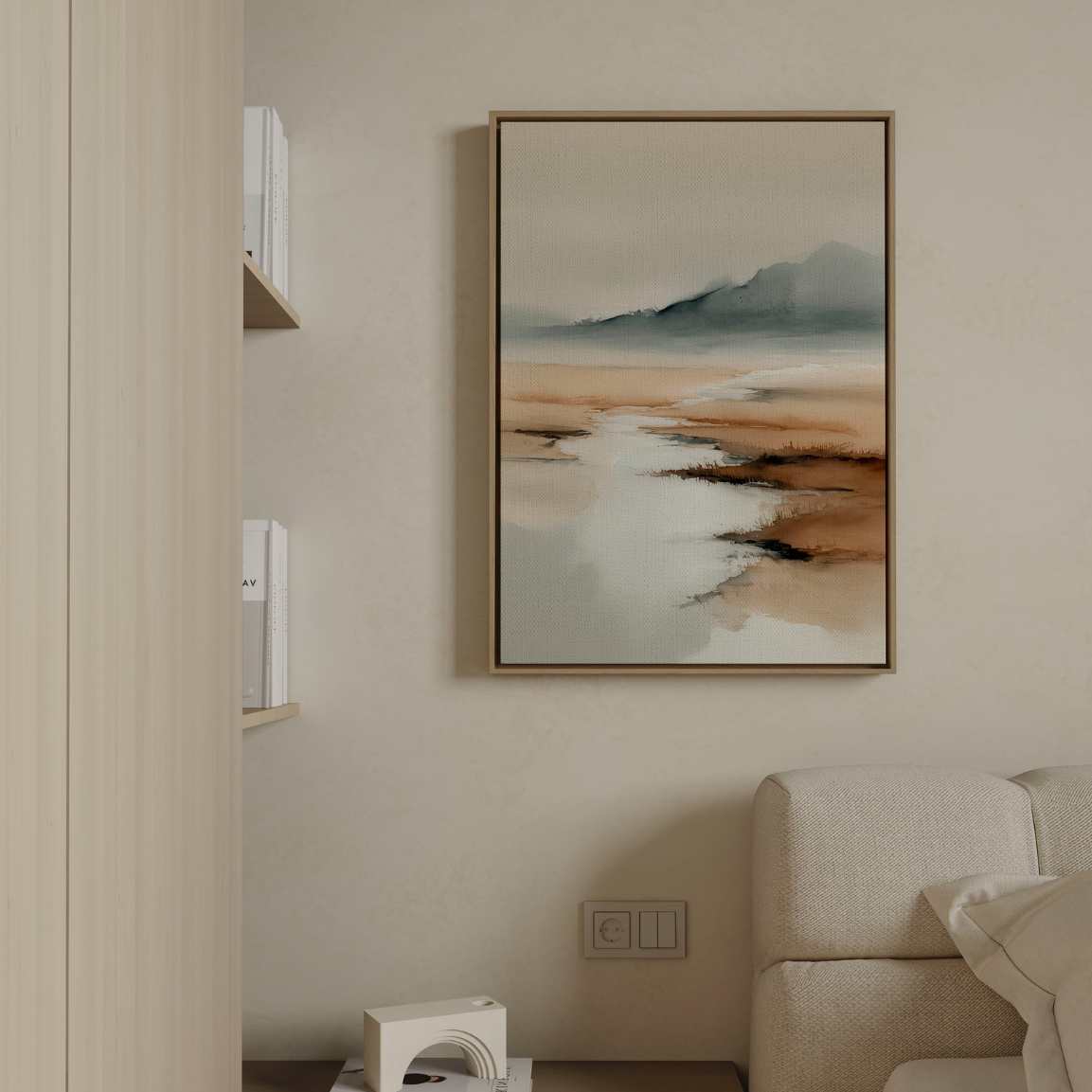 Framed Canvas Print Misty Watercolor