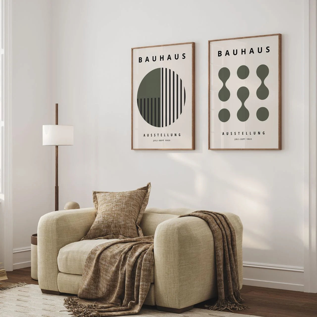 Bauhaus Verde oliva – Set di 2 poster