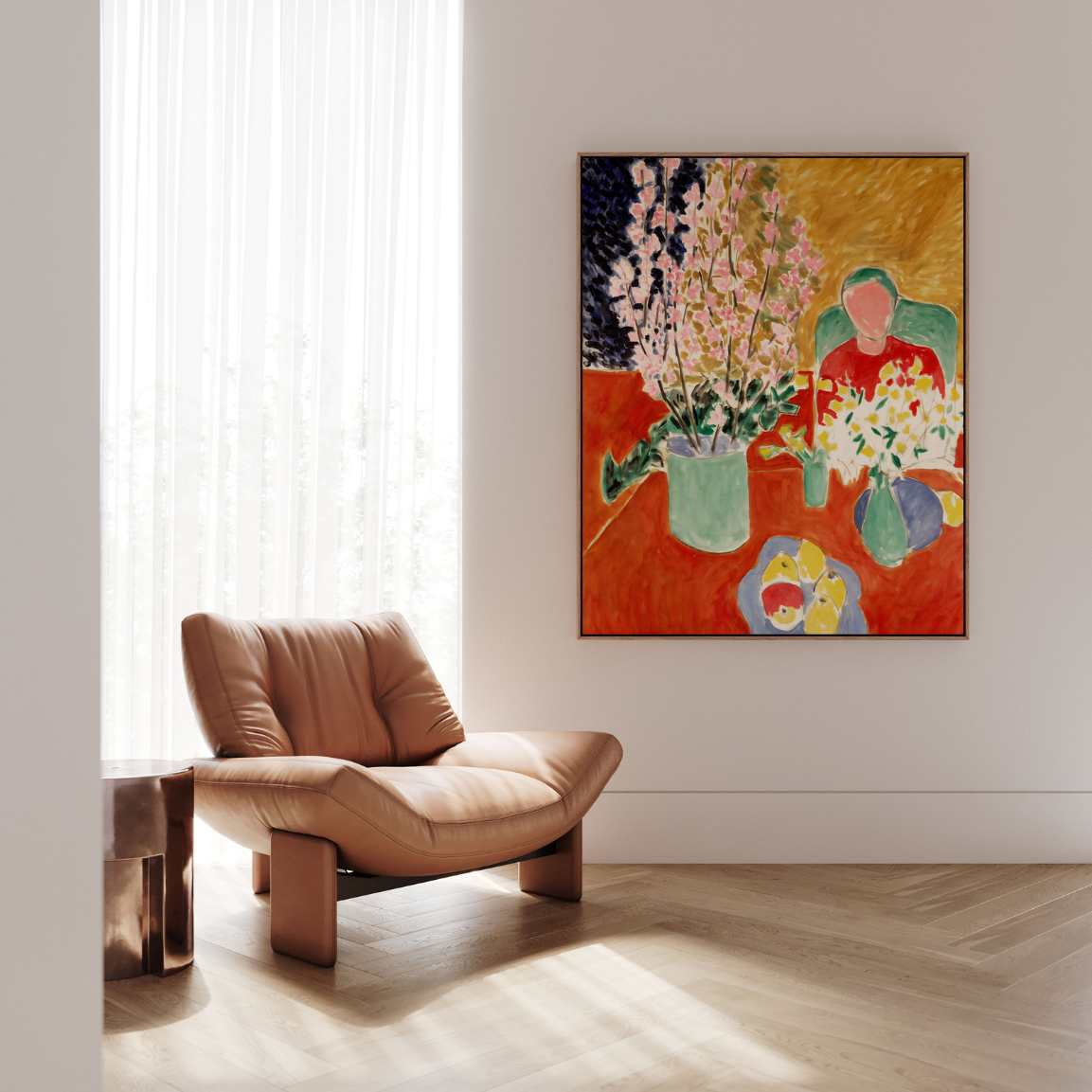 Framed Canvas Print Plum Blossoms