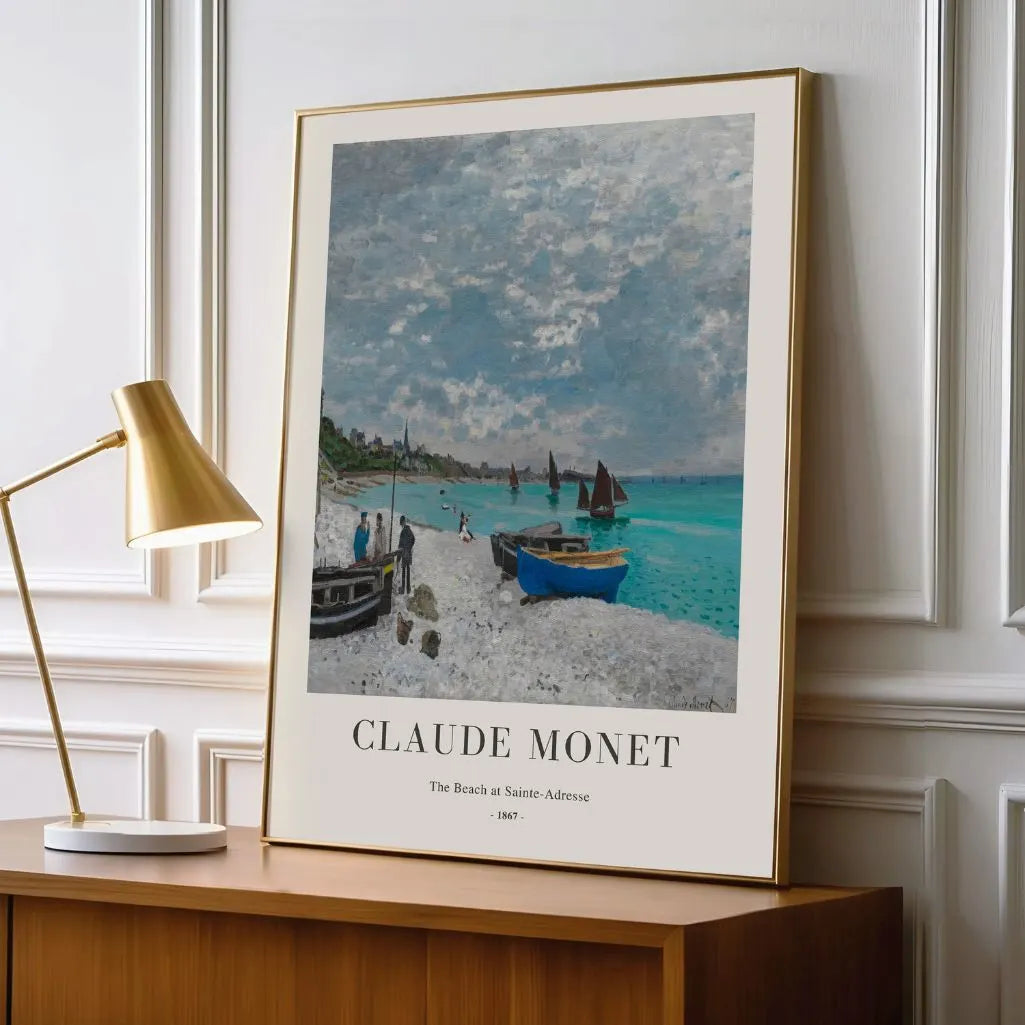 Claude Monet – La spiaggia di Sainte-Adresse Poster