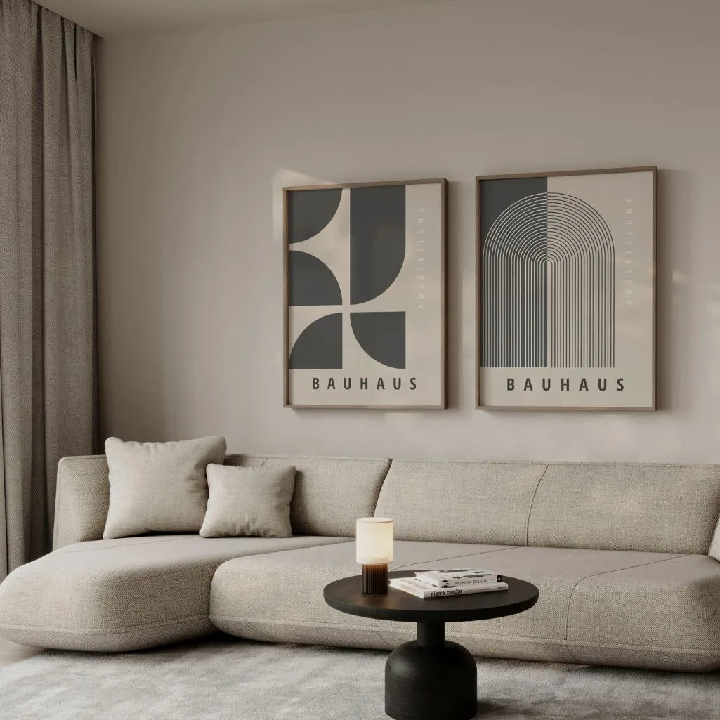Bauhaus Geometria Grafite – Set Di 2 Poster