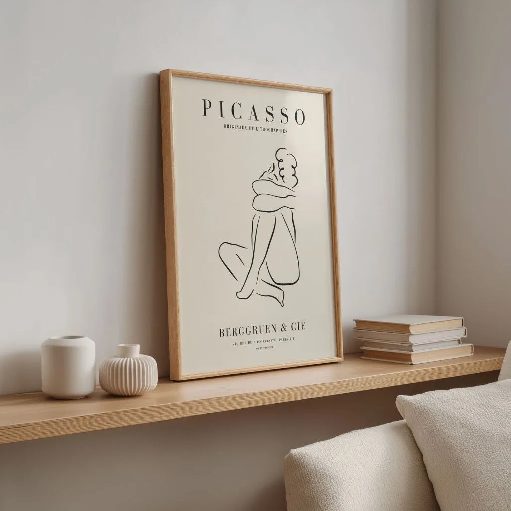 Poster ispirato a Pablo Picasso – Abbraccio lineare