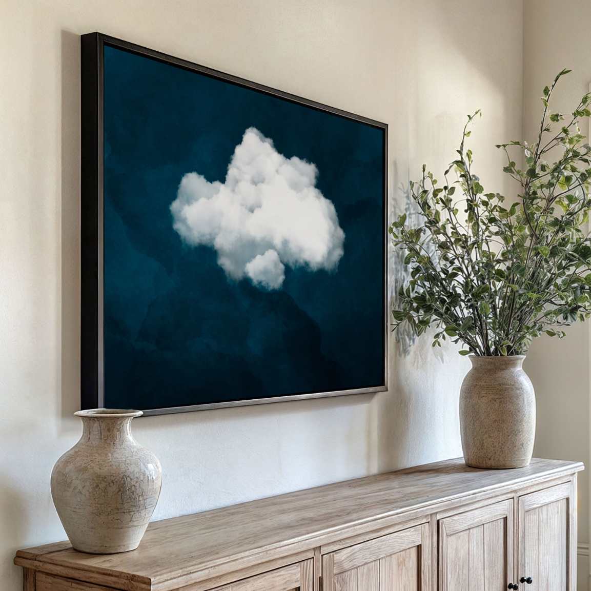 Framed Canvas Print White Cloud