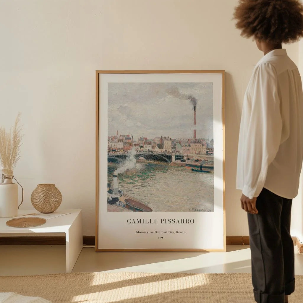 Pissarro Rouen Overcast Morning Poster