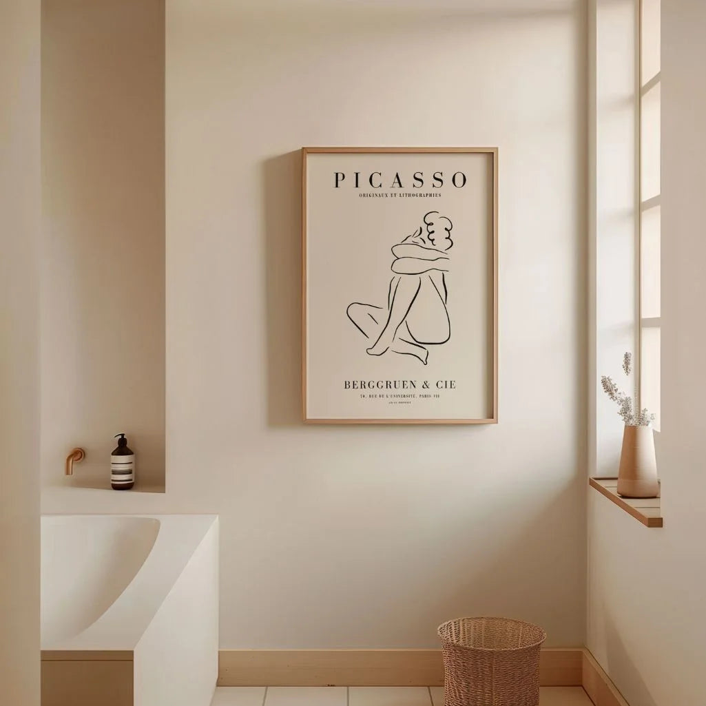Poster ispirato a Pablo Picasso – Abbraccio lineare
