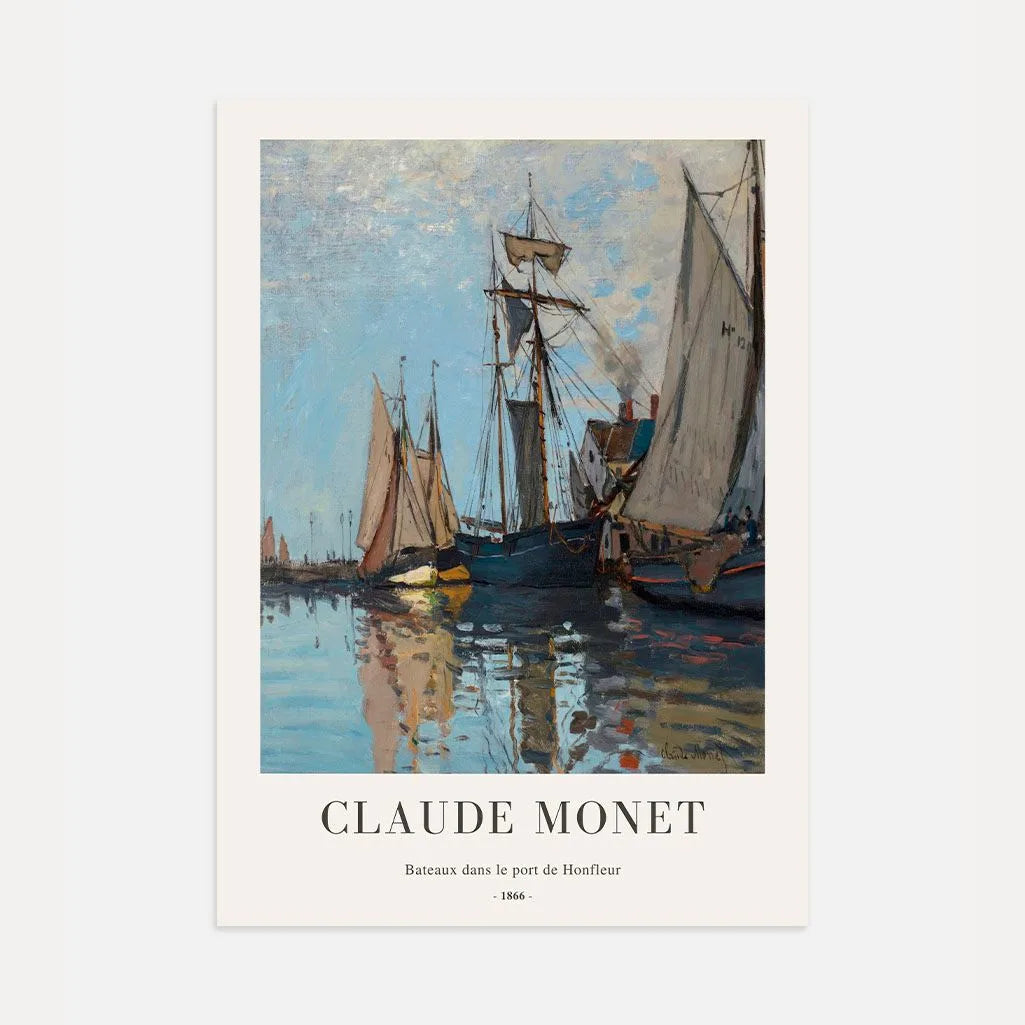 Claude Monet – Barche nel porto di Honfleur Poster