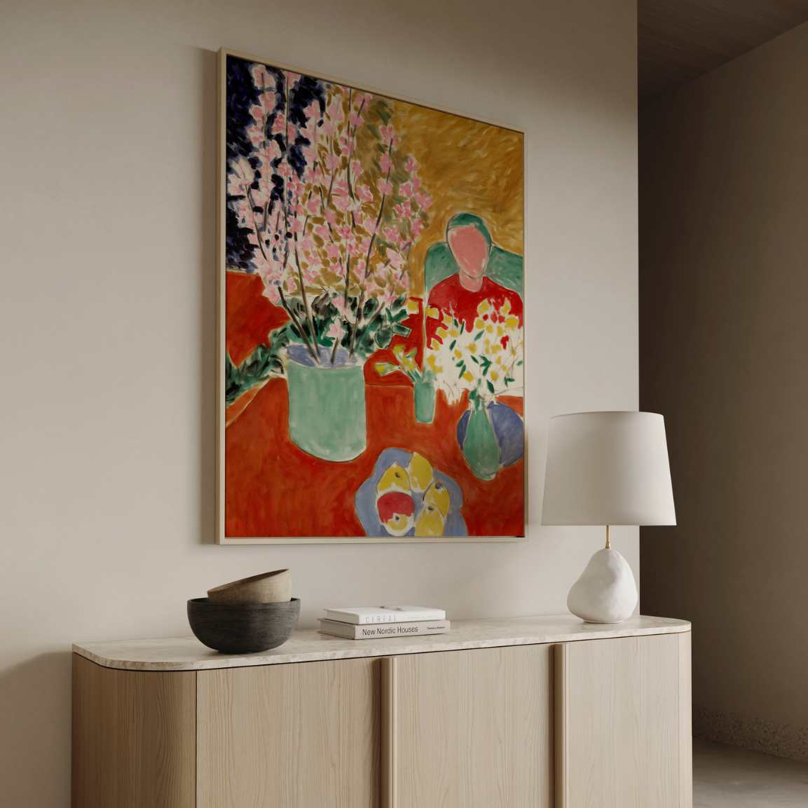 Framed Canvas Print Plum Blossoms