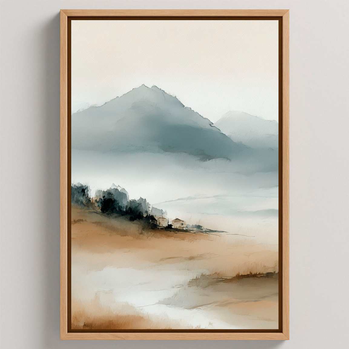 Framed Canvas Print Minimalist Watercolor Landscape