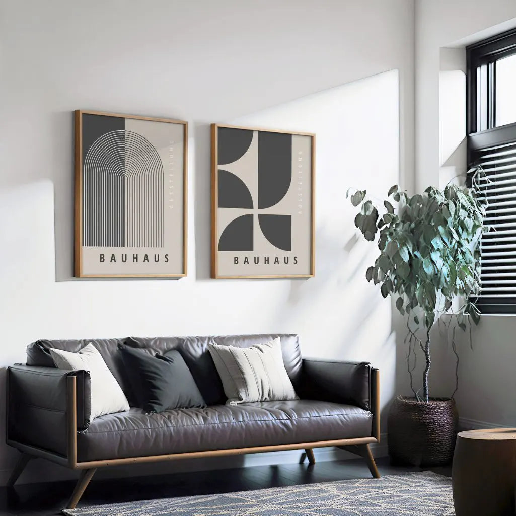 Bauhaus Geometria Grafite – Set Di 2 Poster