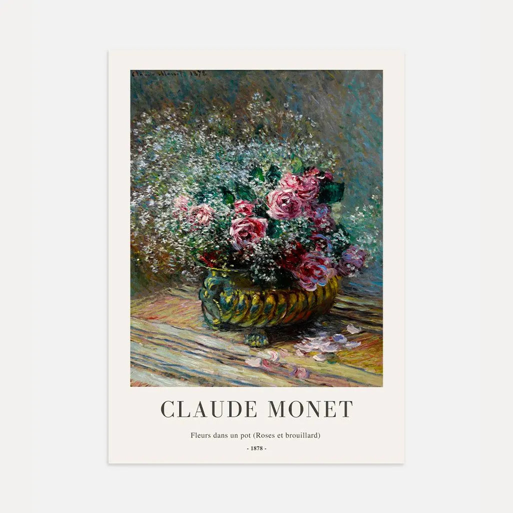 Claude Monet – Rose in un vaso Poster