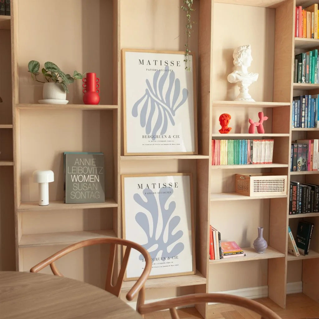 Matisse Light Blue Organic Art Poster Set of 2