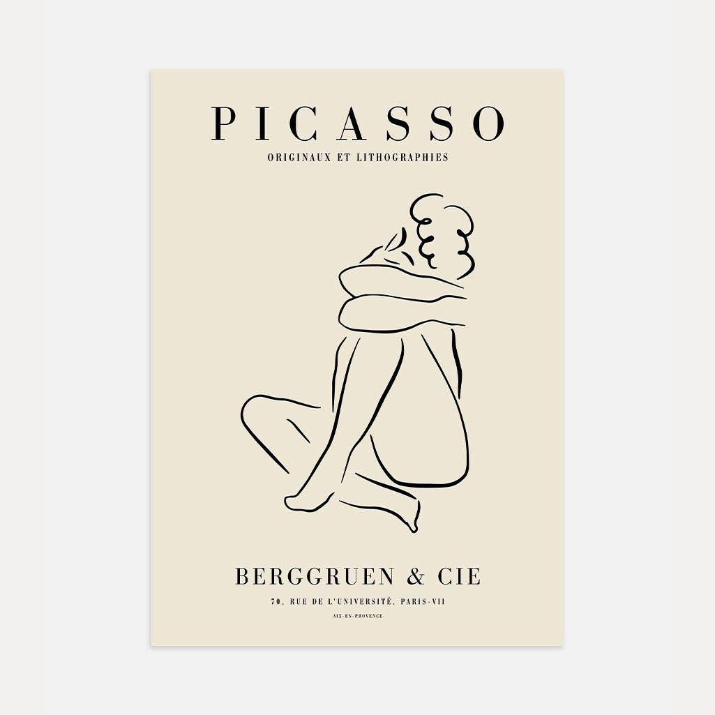 Poster ispirato a Pablo Picasso – Abbraccio lineare