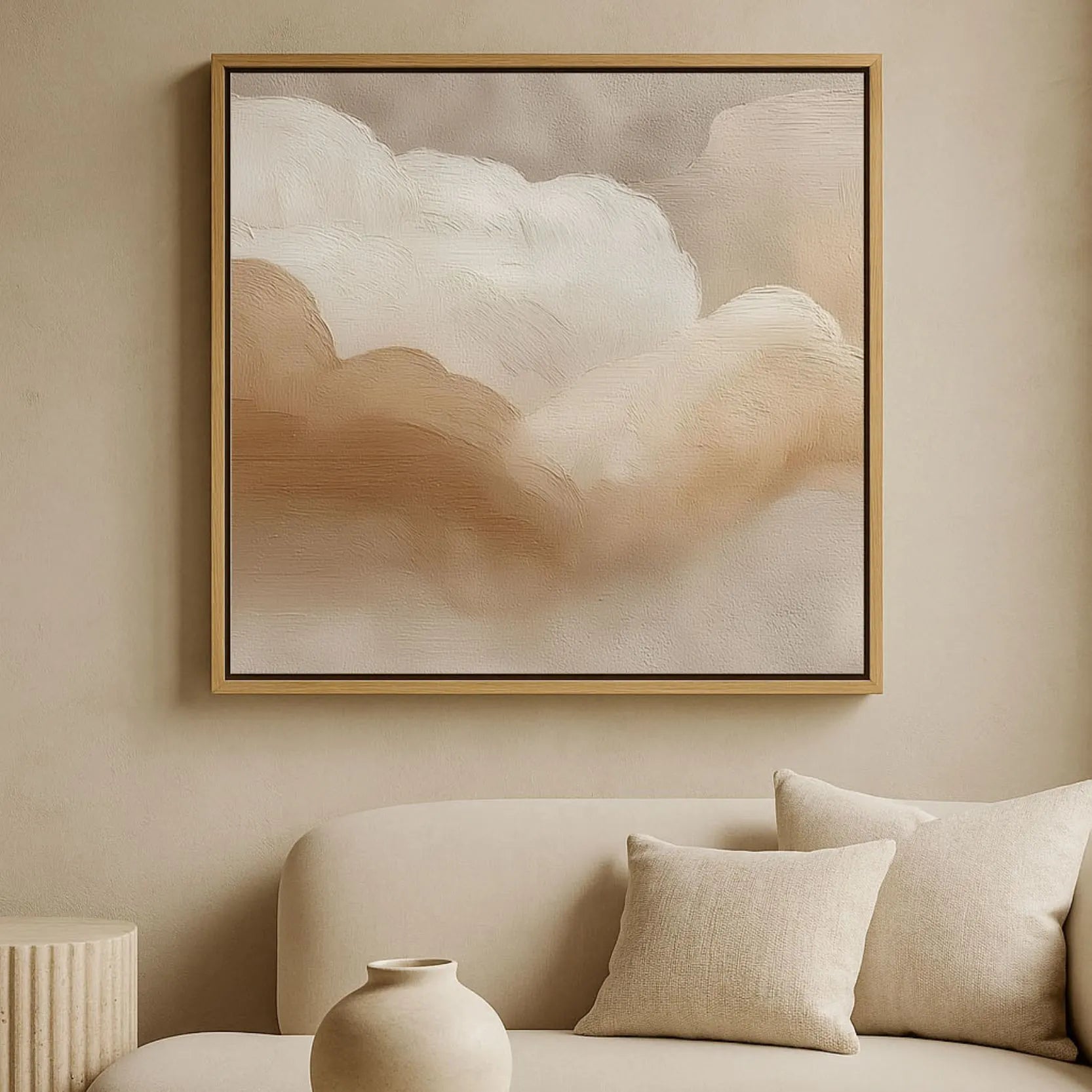 Tela incorniciata – Nuvole beige