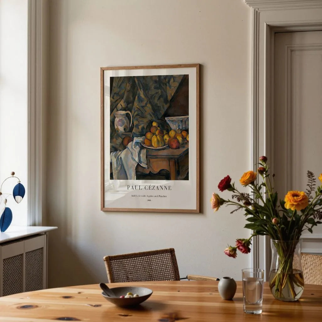 Paul Cézanne – Natura morta con mele e pesche Poster
