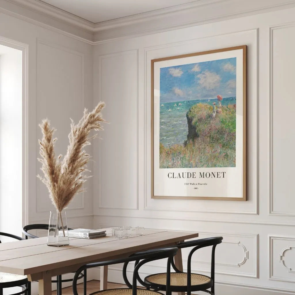 Claude Monet – Passeggiata sulla scogliera a Pourville Poster