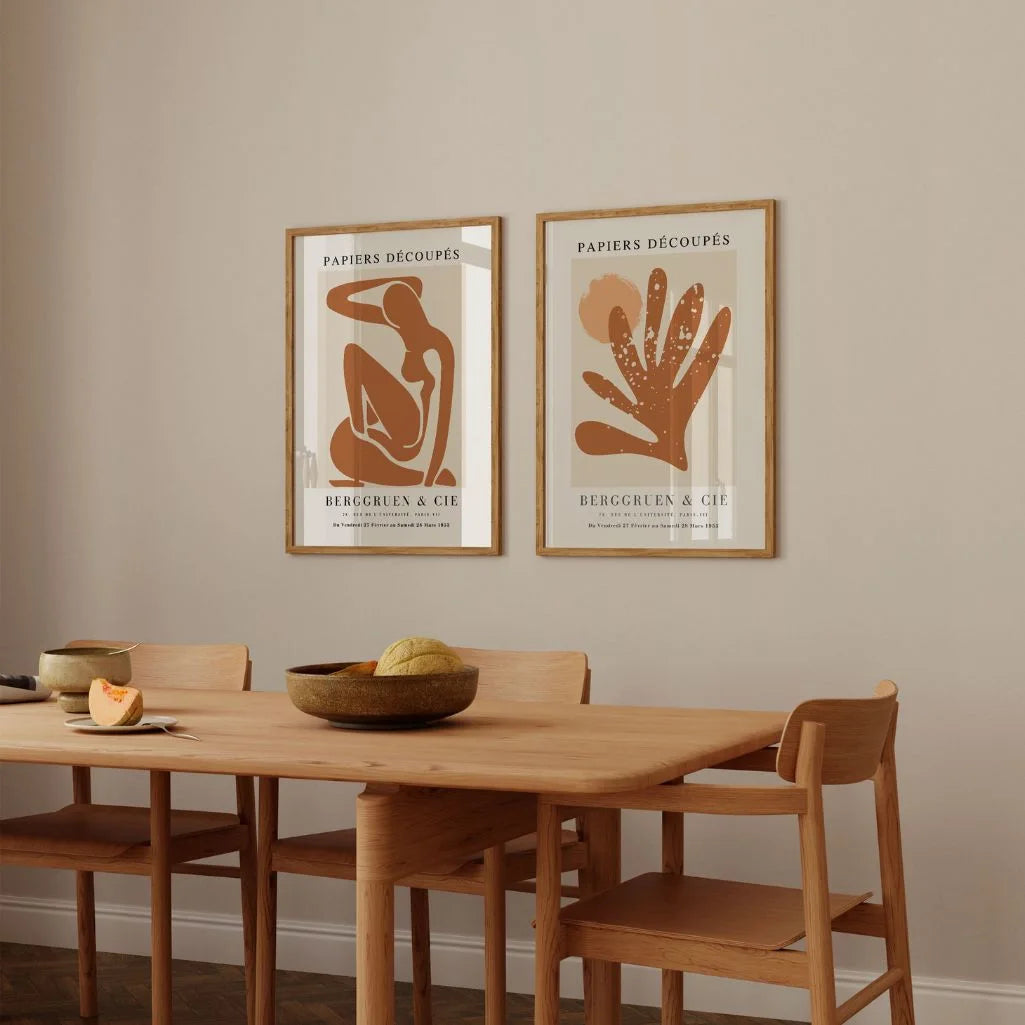 Matisse Warm Abstract Shapes Poster Set of 2