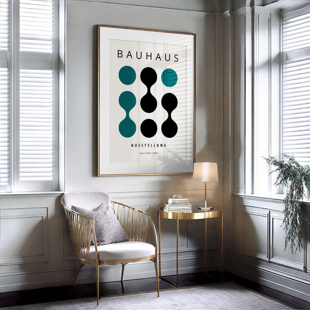 Bauhaus Contrasto Turchese Poster