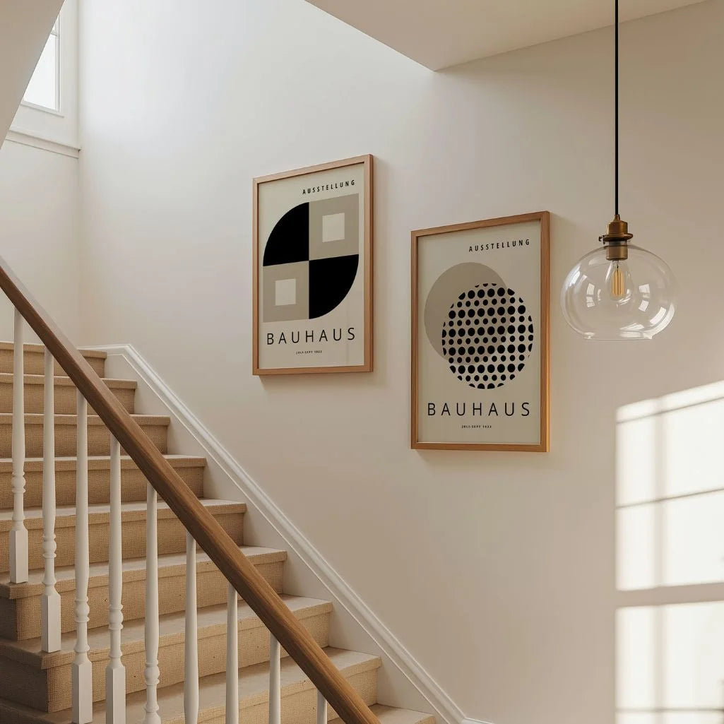 Bauhaus Nero-Beige – Set di 2 poster