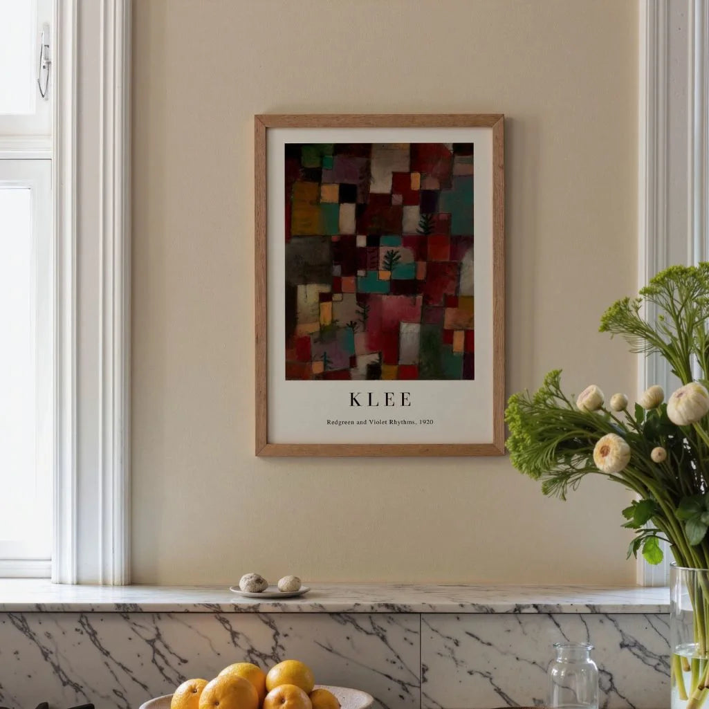 Paul Klee Redgreen and Violet Rhythms Poster