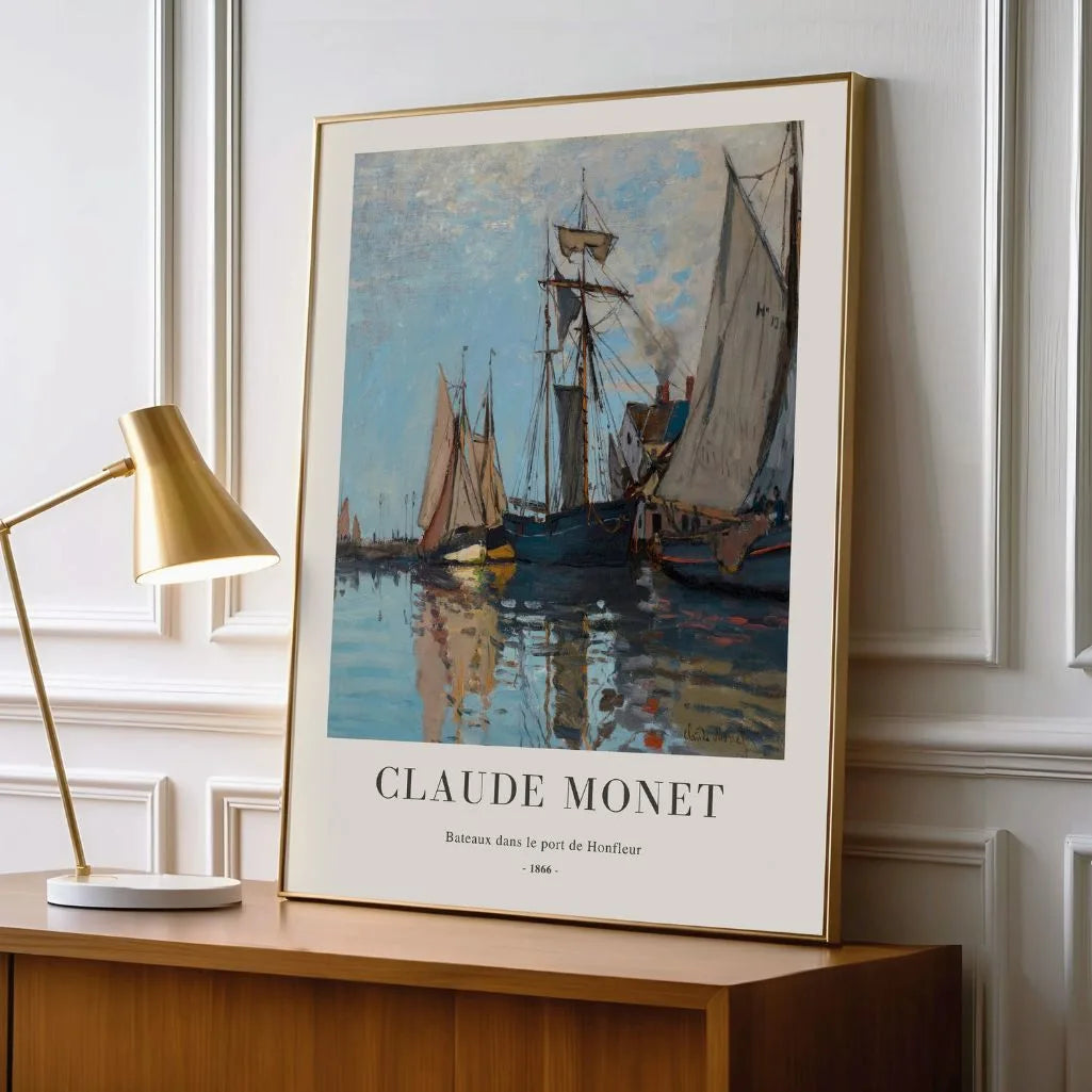 Claude Monet – Barche nel porto di Honfleur Poster