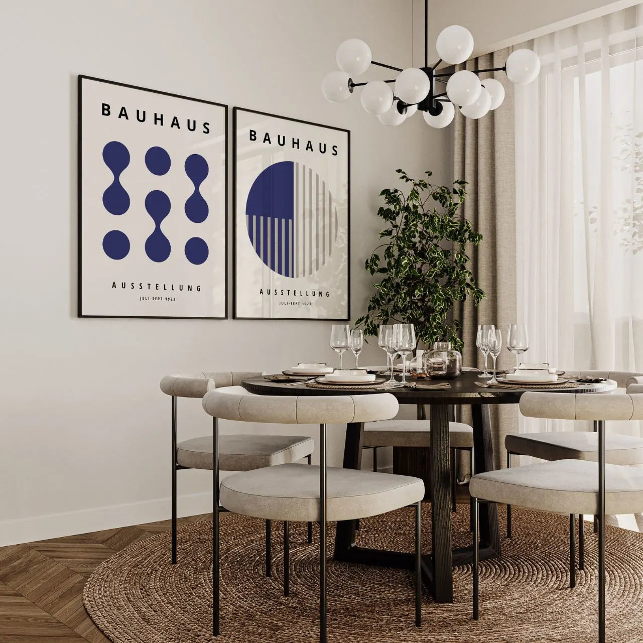 Bauhaus Blu navy – Set di 2 poster