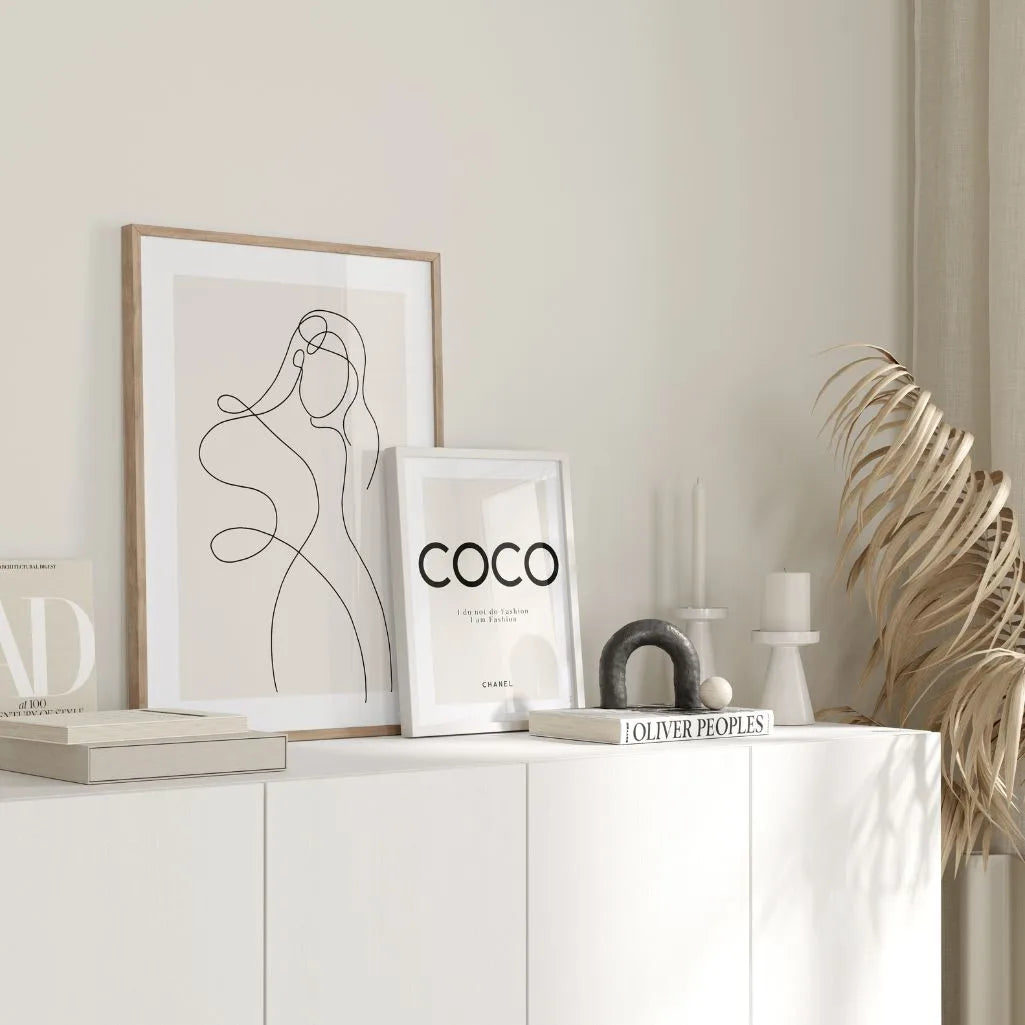 Dance of Feminine Lines Line Art Poster